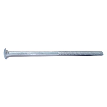 Midwest Fastener Carriage Bolt, Square Neck, 13 (Coarse), 12 in L, Steel, Hot Dipped Galvanized, 25 PK 05533